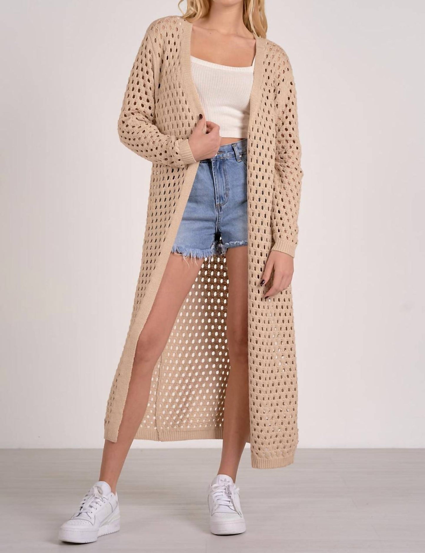 Elan - Long Crochet Cardigan