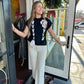 Dear Lover - Satin Bow Cable Knit Sweater Vest