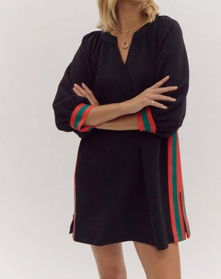 Entro - Sporty Side Stripe Pullover Mini Dress