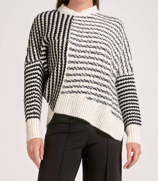 Elan - Asymmetrical-striped Sweater