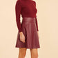 Dolce Cabo - Faux Leather and Knit Turtleneck Dress
