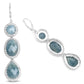 21.32 Carat Genuine Milky Aquamarine .925 Sterling Silver Earrings