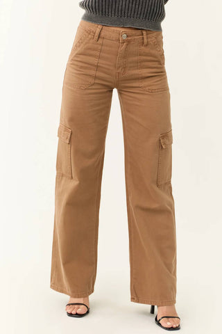 Vervet By Flying Monkey - High Rise Wide Leg Cargo Jeans