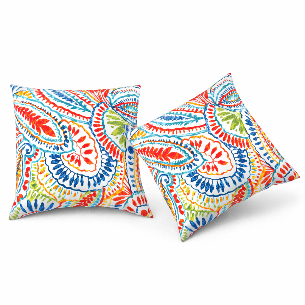 2 Pack Outdoor Throw Pillows (18x18 Inch)