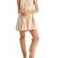 &Merci - Embellished Mixed Media Bubble Hem Mini Dress