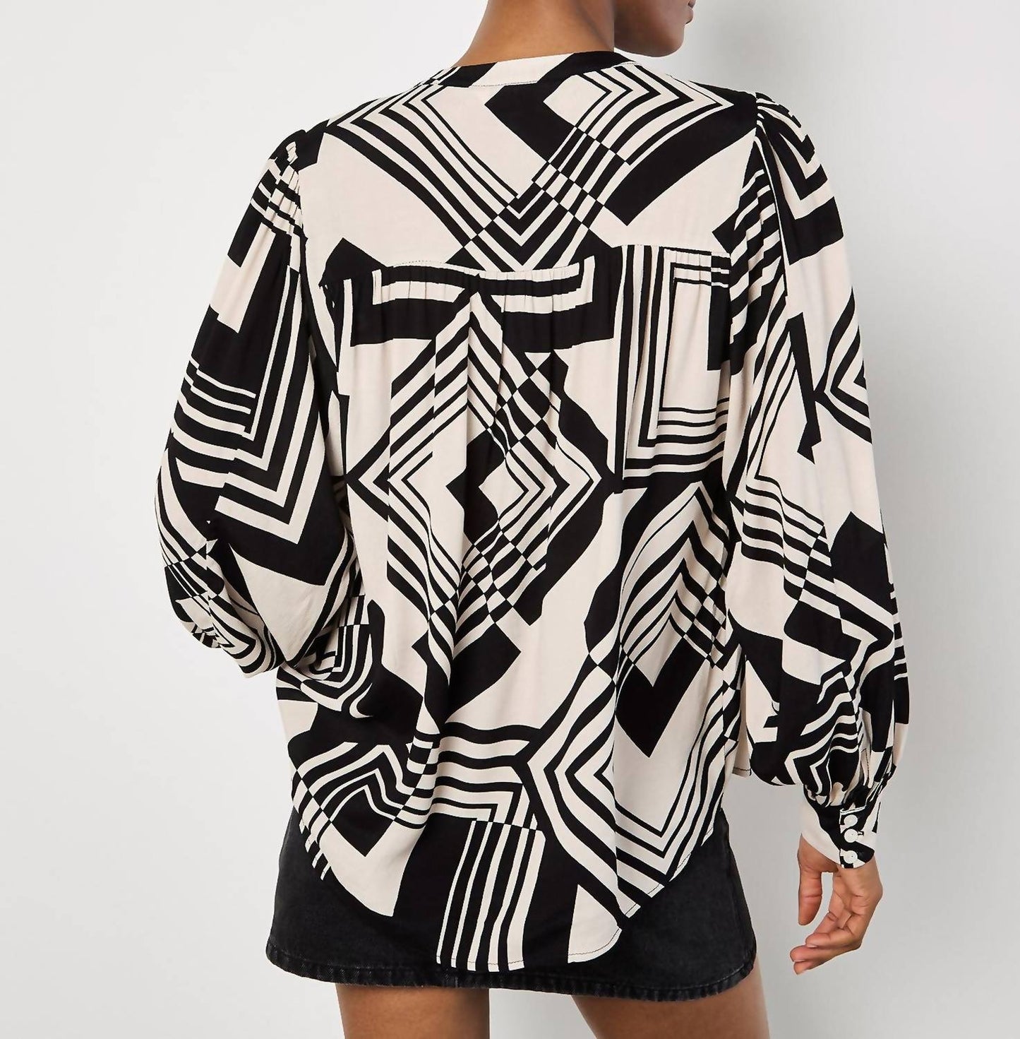 Apricot - Graphic Squares Shirt