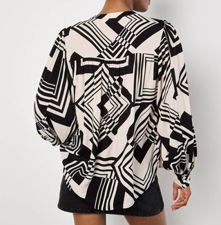 Apricot - Graphic Squares Shirt