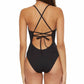 Becca - Layla Plunging Crochet Trim Tie Back Swimsuit
