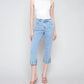 Charlie B - Embroidered Cuff Cropped Jean