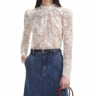 Self-Portrait - Rhinestone Lace Top