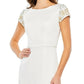Ieena For Mac Duggal - Beaded Cap Sleeve Column Dress