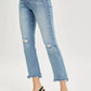 Risen - Full Size High Rise Distressed Cropped Straight Jeans