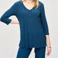 Joseph Ribkoff - Embellished 3/4 Sleeve Fit-and-flare Top