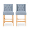 Vienna - Contemporary Fabric Tufted & Wingback Counter Stools (Set of 2)