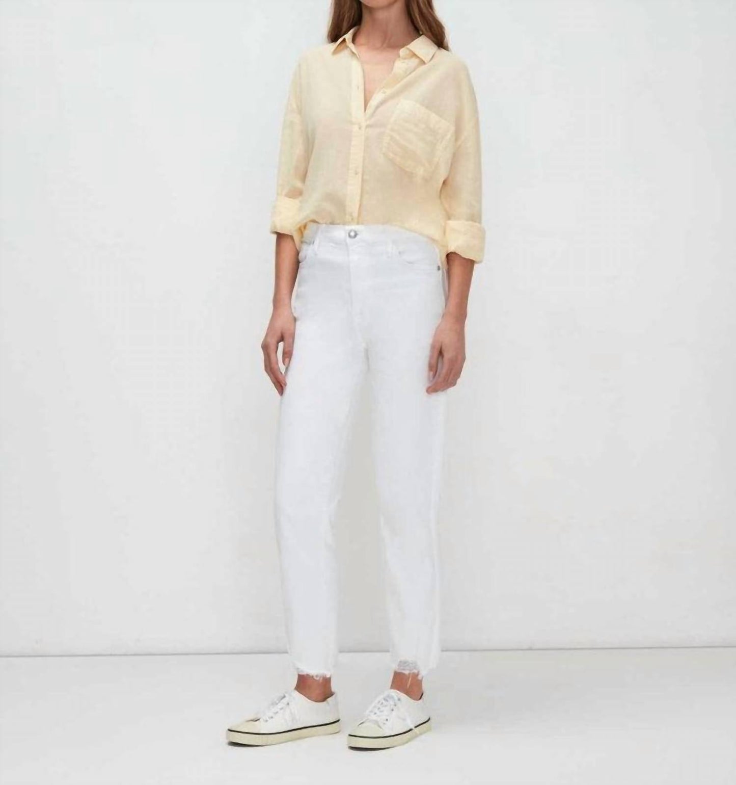 7 For All Mankind - High Waist Cropped Straight Pants