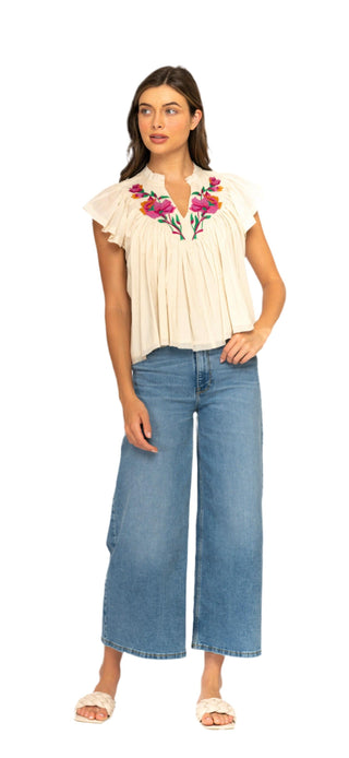 Mahila - Olene Embroidery Blouse Top