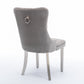 A&A Furniture Nikki Collection Modern Velvet Upholstered Dining Chairs - Set of 2