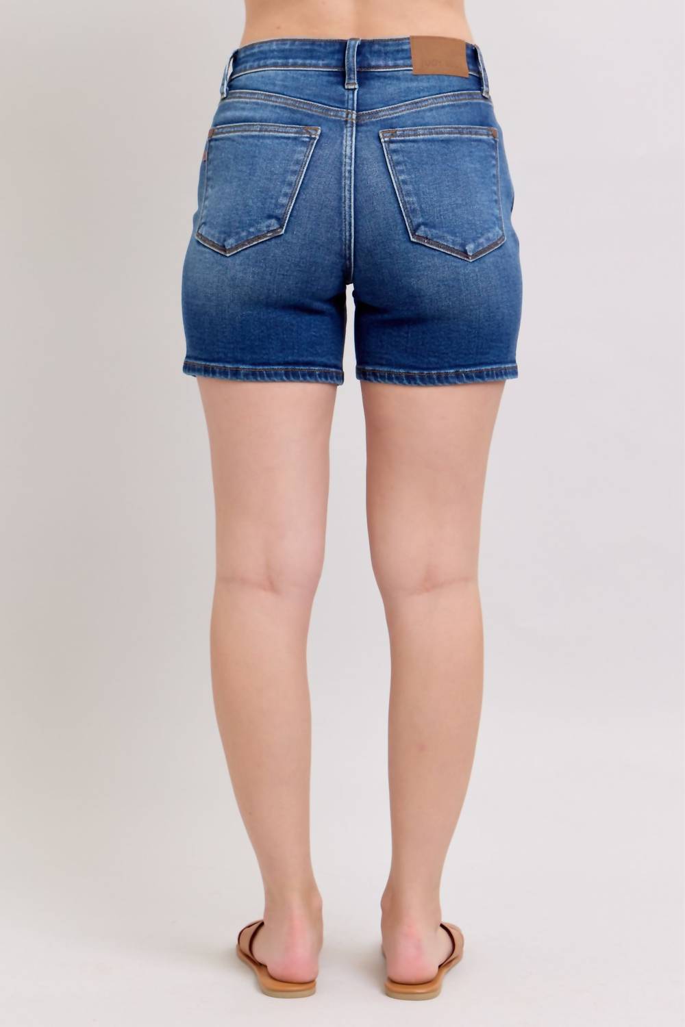 Judy Blue - 2 Button Mid Length Dad Shorts
