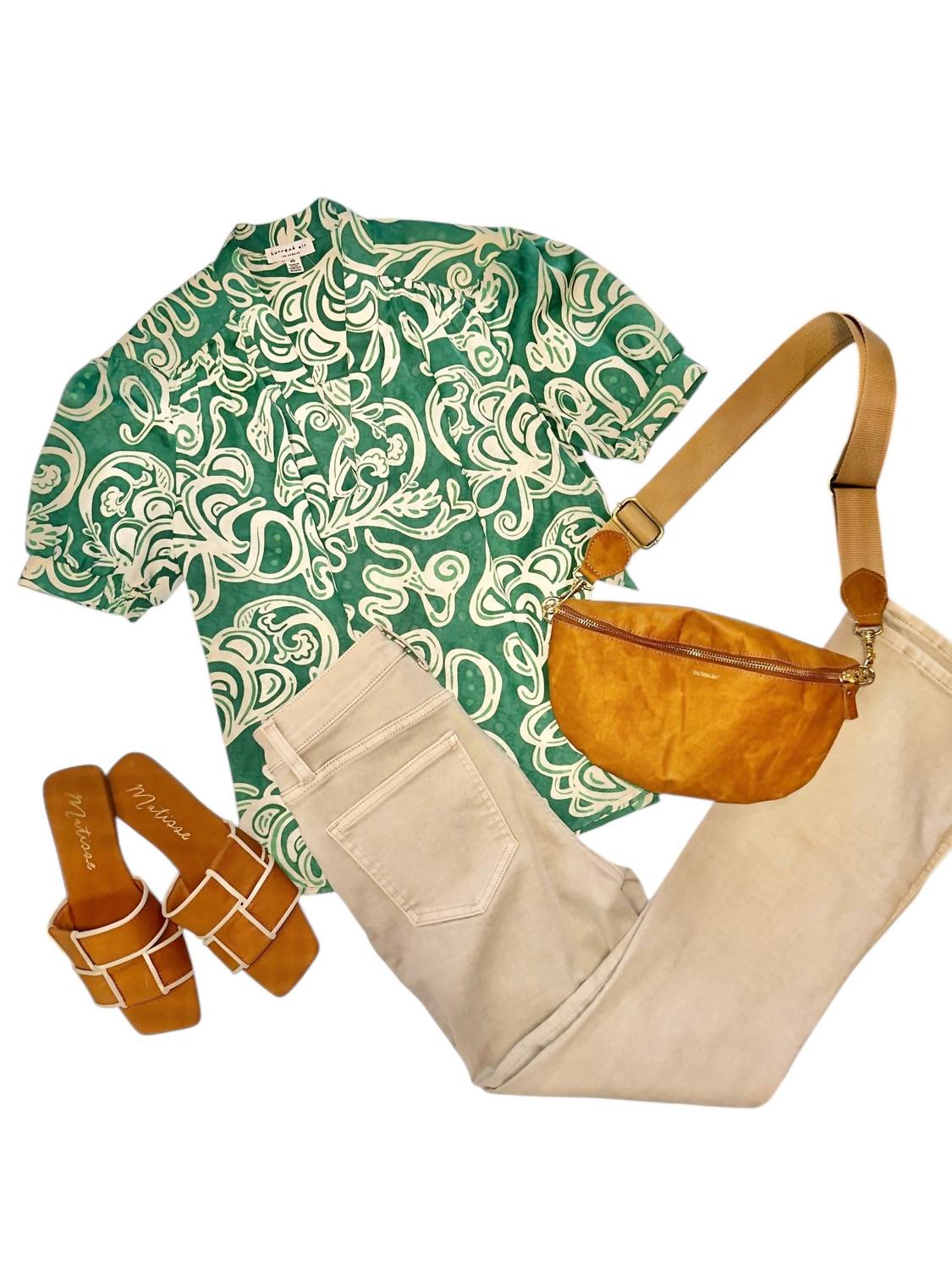 Current Air - Abstract Printed V-neck Blouse