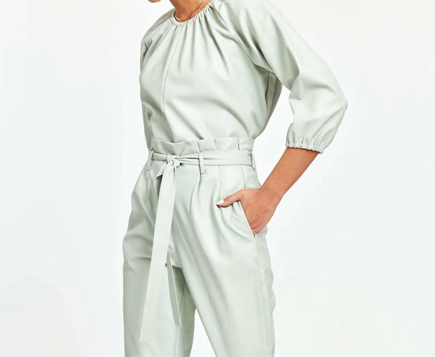 Dolce Cabo - Blakely Faux Leather Puff Sleeve Top
