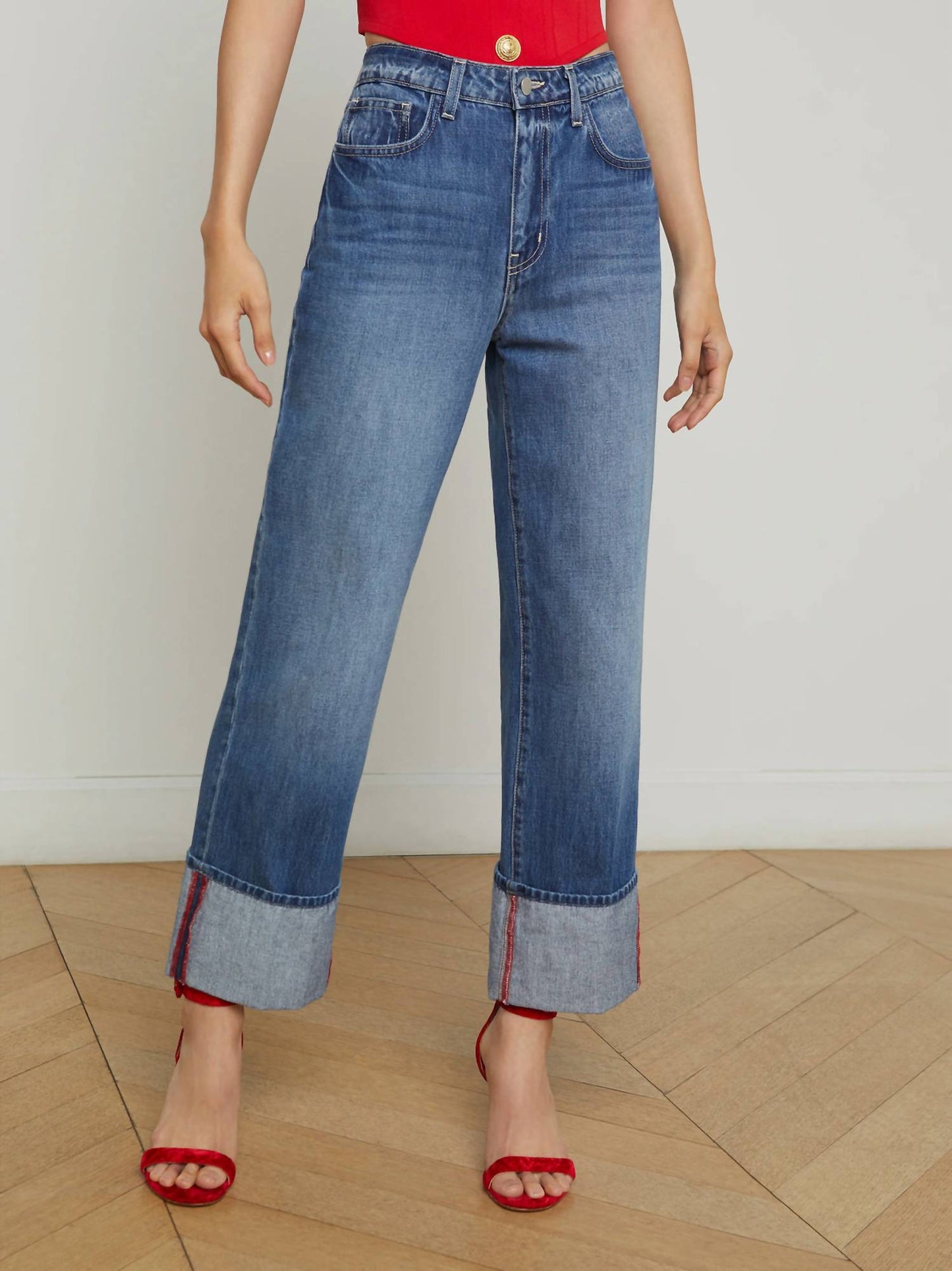 L'Agence - Leighton Uh/r Cuff Stovep Jeans