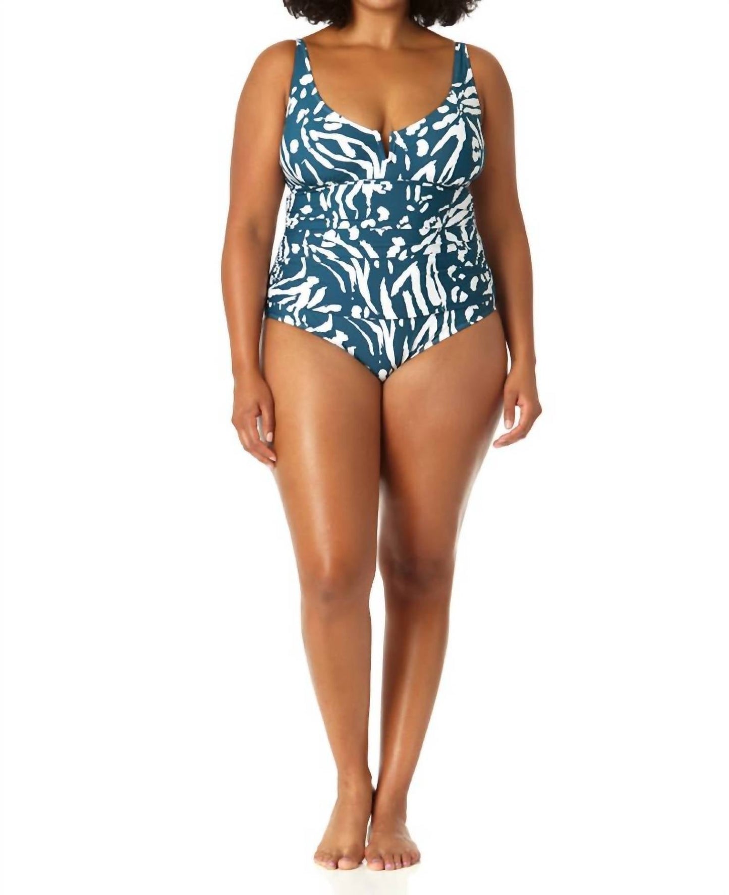 Anne Cole - Women's Jungle Fever Plus V Wire One Piece