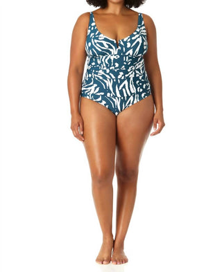 Anne Cole - Women's Jungle Fever Plus V Wire One Piece