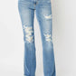 Judy Blue - Women's High Waisted Fray Hem Bootcut Jeans