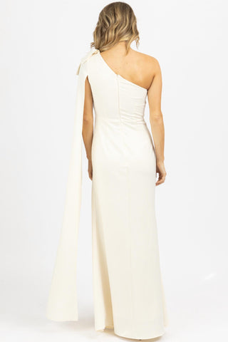 Lena - ONE SHOULDER AND SASH SATIN MAXI DRESS