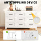 9 Drawer White Metal Dresser with Quiet-Glide Rails