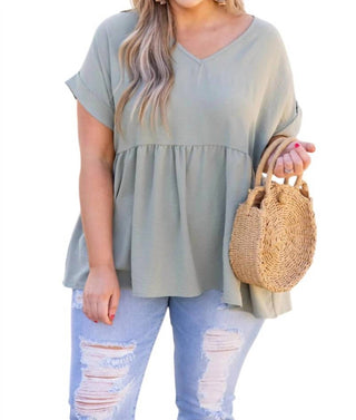 Entro - EDGY PLUS: Landy Babydoll Short-Sleeve Top