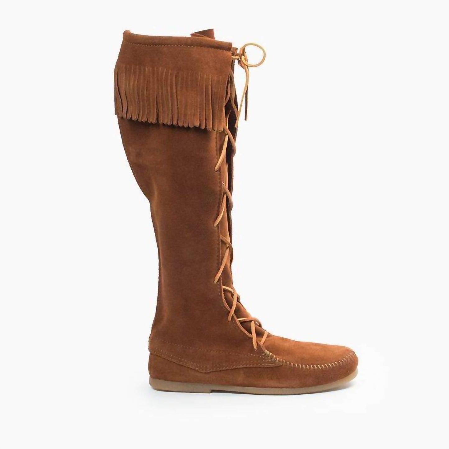 Minnetonka - Women's Front Laced Knee High Fringe Moccasin Boot