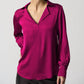 Joseph Ribkoff - Notched Collar Satin Blouse