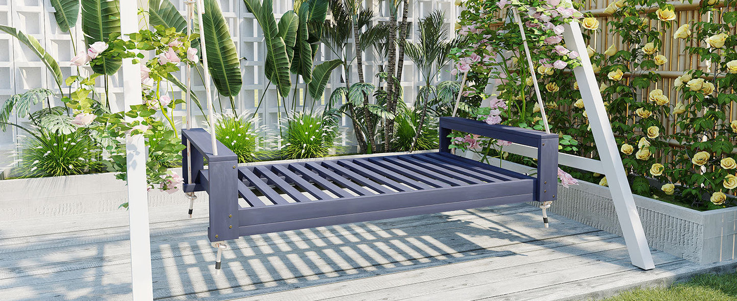 Twin Size Porch Swing Bed Seating Gray