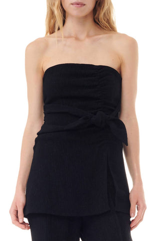 Ganni - Viscose Stretch Crepe Strapless Top
