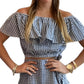 Meet Me In Santorini - Gingham Off Shoulder Top