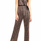 Aidan By Aidan Mattox - Sleeveless Piping Detail Tie Metallic Lurex Jumpsuit