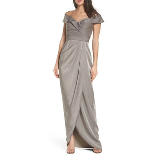 La Femme - Women's Surplice Off The Shoulder Gown