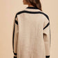 Anniewear - Contrast Line Open Sweater Cardigan