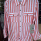Multiples - Melon Stripe Button Shirt