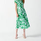 Joseph Ribkoff - Satin Floral Wrap Front Midi Fit & Flare Dress