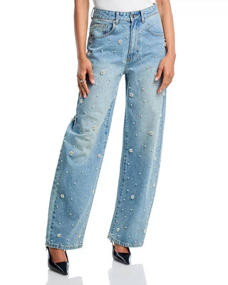 Steve Madden - Fianna Embellished High Rise Barrel Jean