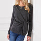 Karen Kane - Petite Size Side Tie Metallic Top
