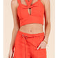 Baby Pink - Women's Keyhole Top And Shorts Set