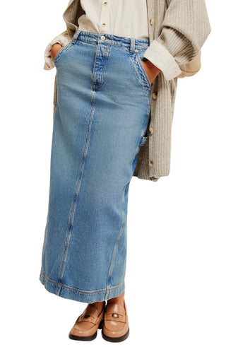 Free People - Francisco Denim Maxi Skirt