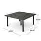 Outdoor Square Rattan Wicker Dining Table - Gray