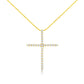 10K Yellow Gold 3.00 cttw Round-Cut Diamond Cross 18" Pendant Necklace (J-K Color, I1-I2 Clarity)