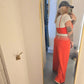Blue B - Rhinestone Fringe Cut Out Side Open Back Jumpsuit