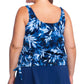 Maxine Of Hollywood - Plus Size Banded Scoop Blouson Tankini Top