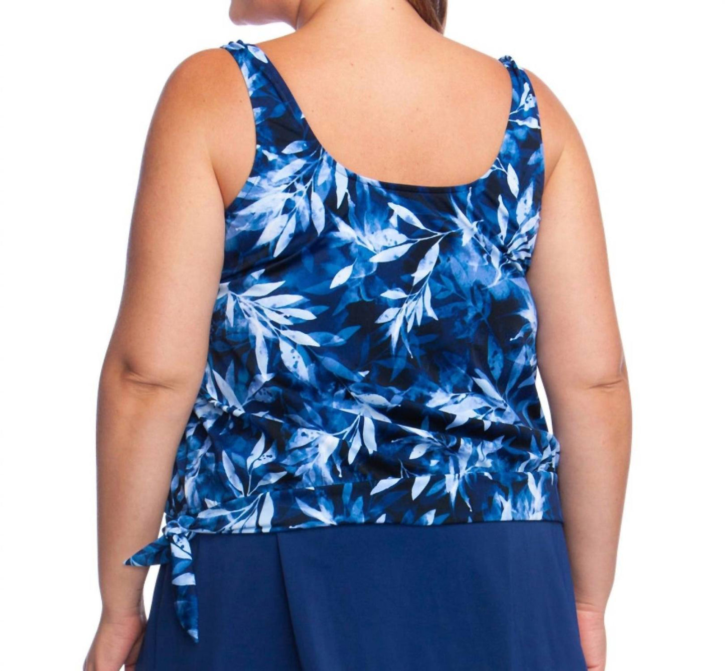 Maxine Of Hollywood - Plus Size Banded Scoop Blouson Tankini Top